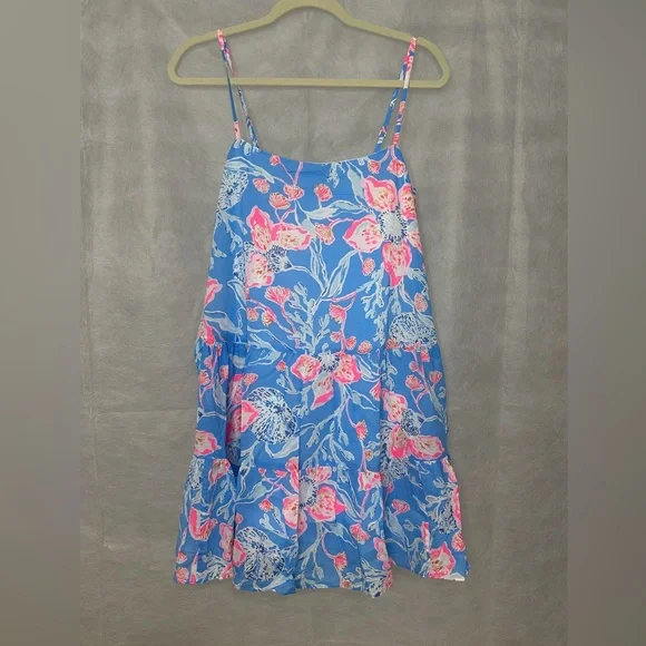 New Lilly Pulitzer Alessia Cotton Dress Multi Bahamian Rhapsody Size Large - Picture 8 of 9